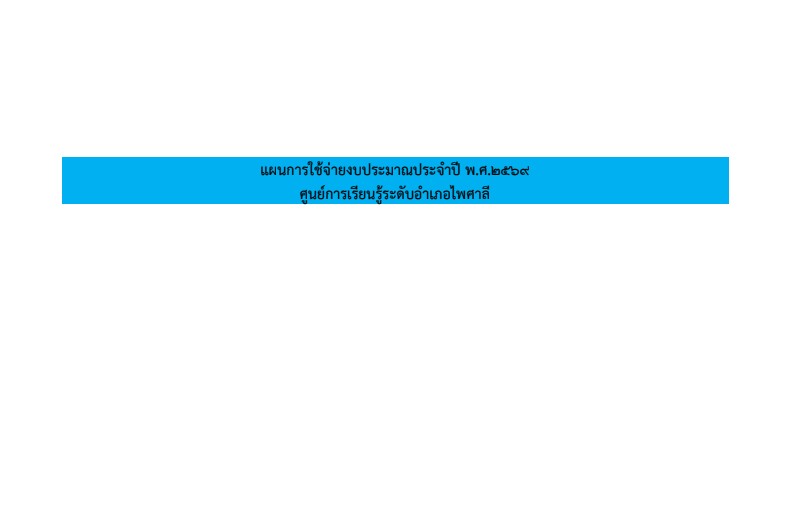 แผนการใช้จ่ายงบประมาณประจำปี 2569